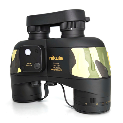 Camufle a Marine Binoculars militar 7x50m m con el compás