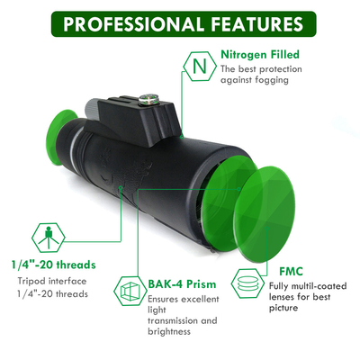 compás dual monocular del foco del telescopio HD de la cámara del teléfono celular 10x42