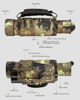 ahorro de energía recargable del telescopio monocular de la visión nocturna de la óptica 5x8